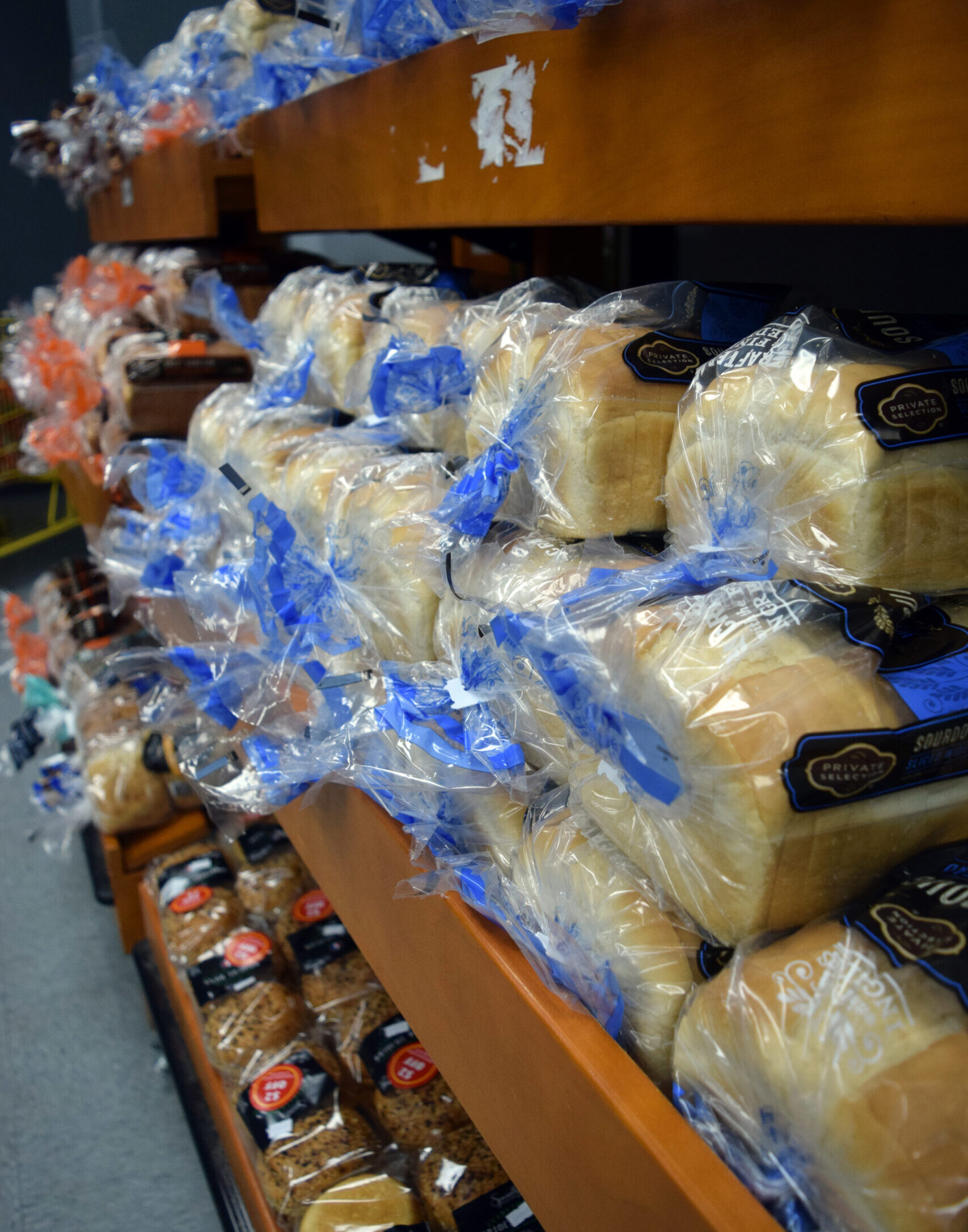 Shelves of bread