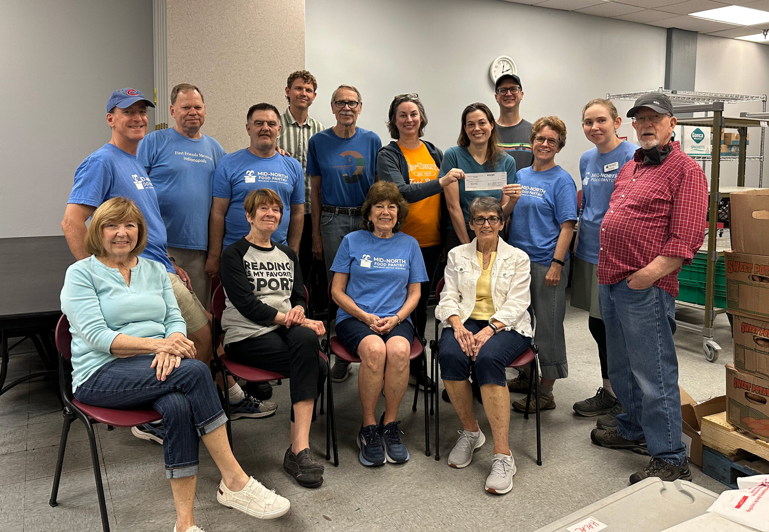 Group of partners and volunteers at the food pantry